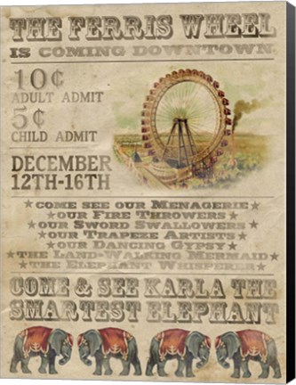 Framed Vintage Circus IV Print