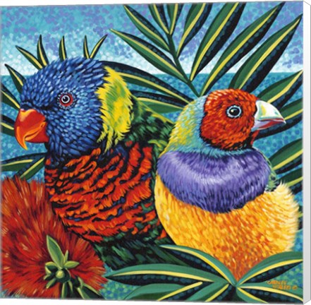 Framed Birds in Paradise II Print