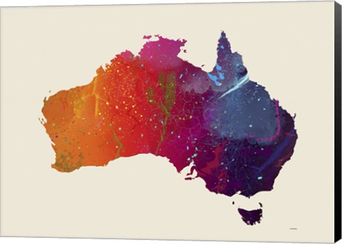 Framed Australia Map 1 Print