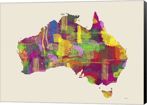 Framed Australia Map 2 Print