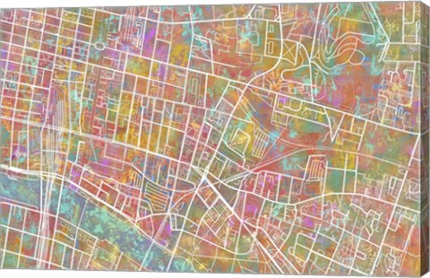 Framed Glasgow Street Map 1 Print