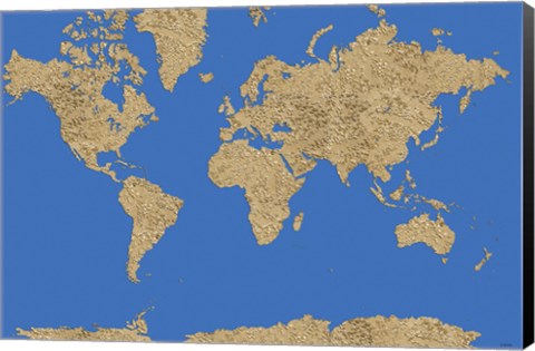 Framed World Map - Sand Dots 1 Print