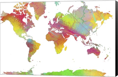 Framed World Map 6 Print