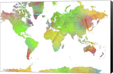 Framed World Map 7 Print