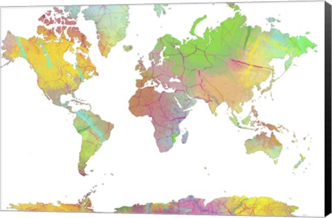 Framed World Map 8 Print