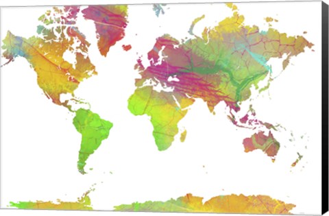 Framed World Map 10 Print