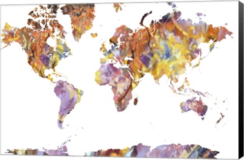 Framed World Map Rock 1 Print