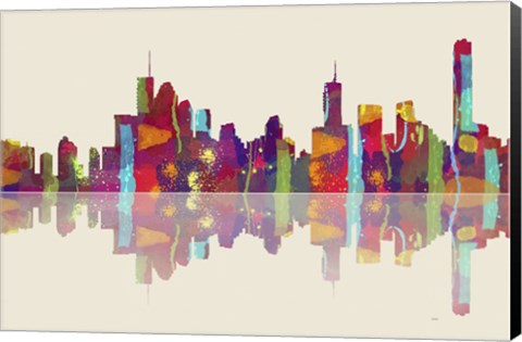 Framed Brisbane Qld Skyline 1 Print