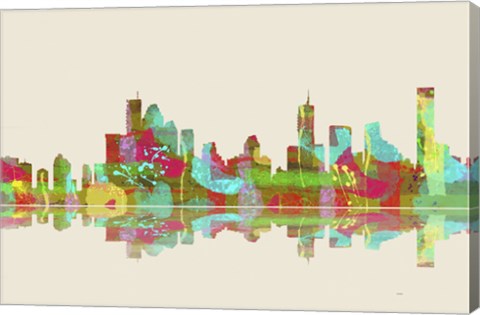 Framed Brisbane Qld Skyline 2 Print