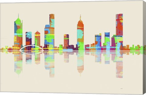 Framed Melbourne Vic Skyline 1 Print