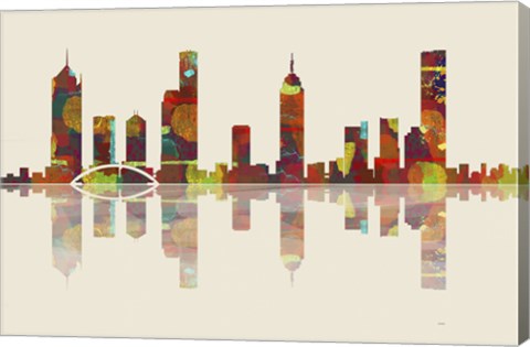 Framed Melbourne Vic Skyline 2 Print