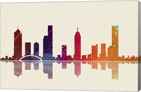 Framed Melbourne Vic Skyline 3 Print