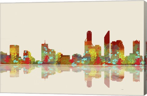 Framed Perth WA Skyline 2 Print