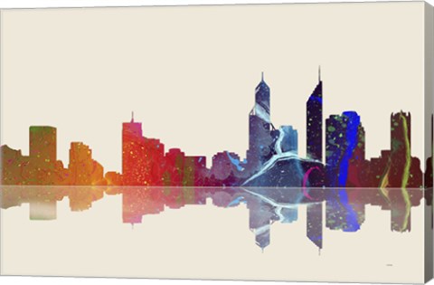 Framed Perth WA Skyline 3 Print