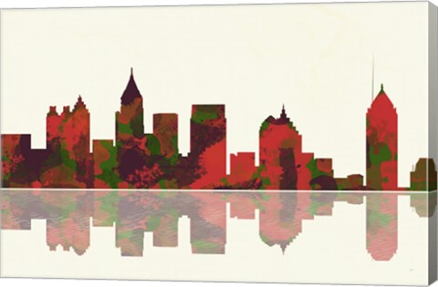 Framed Atlanta Georgia Skyline 1 Print