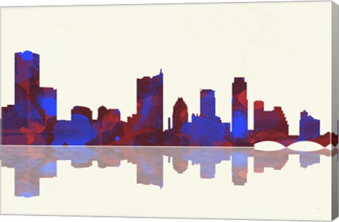 Framed Austin Texas Skyline 1 Print