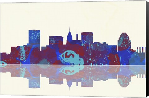 Framed Baltimore Maryland Skyline 1 Print