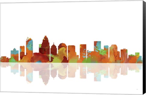 Framed Charlotte NC Skyline 1 Print