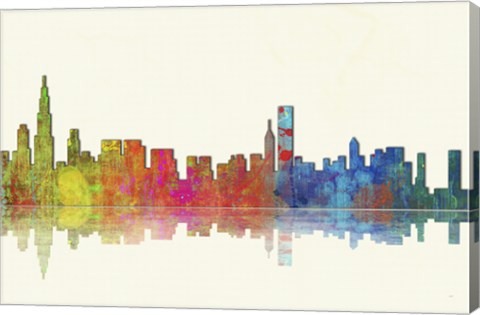 Framed Chicago Illinios Skyline 1 Print