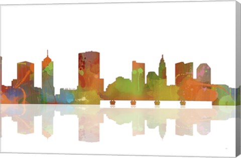 Framed Columbus Ohio Skyline 1 Print