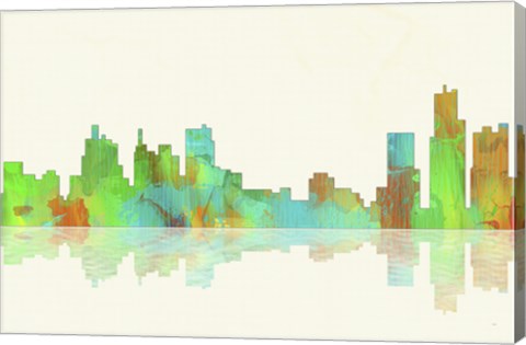 Framed Detroit Michigan Skyline 1 Print