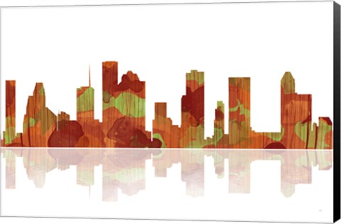 Framed Houston Texas Skyline 1 Print