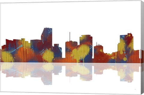 Framed Miami Florida Skyline 1 Print