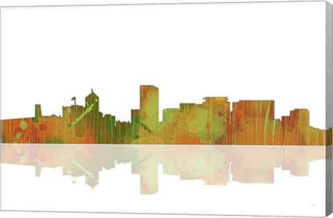 Framed Portland Oregan Skyline 1 Print
