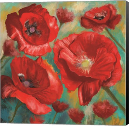 Framed Red Poppies Bloom of Joy Print