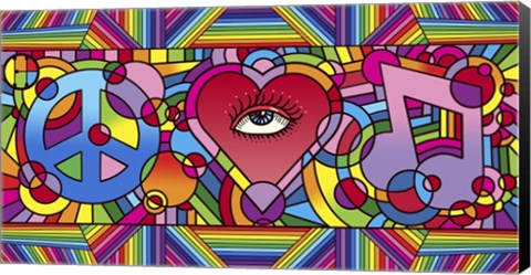 Framed Peace Love Music C Print