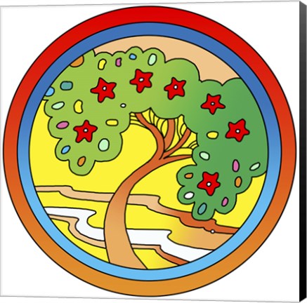 Framed Circle-Tree Print