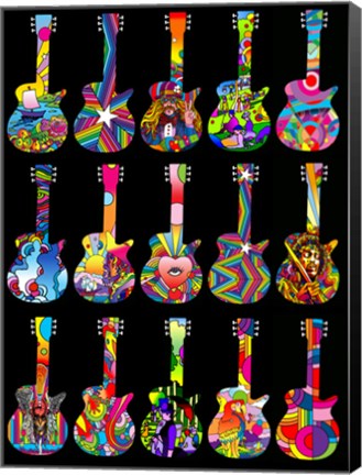 Framed Pop Art Guitars Print