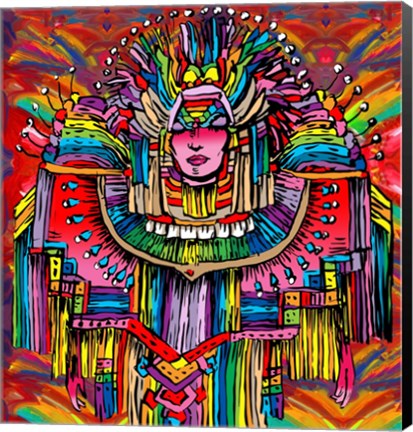 Framed Mardigras Lady 1 Print