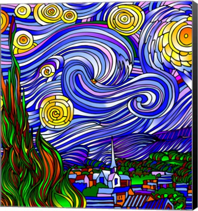 Framed Starry Night 1 Print