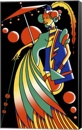 Framed Art Deco Lady 4 Print
