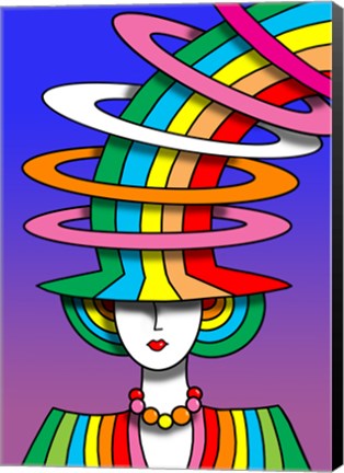 Framed Lady Rainbow Hat Print