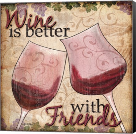 Framed Wine With Friends II Print