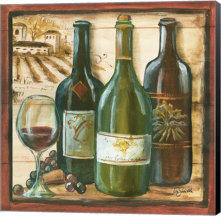 Framed Wooden Wine Square II Print