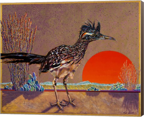 Framed Roadrunner in the Evening Print