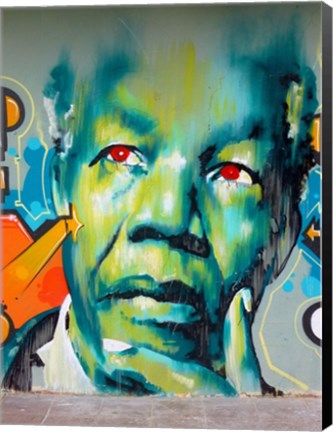 Framed Graffiti de Mandela Print