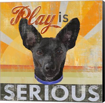 Framed Dog Days - Liittle Black Pup Print