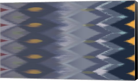 Framed Windy Rug Pattern in Blues Print