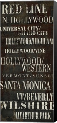 Framed LA Red Line Print