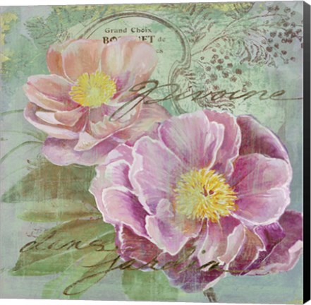 Framed Peony Garden I Print