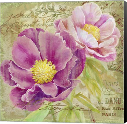 Framed Peony Garden II Print