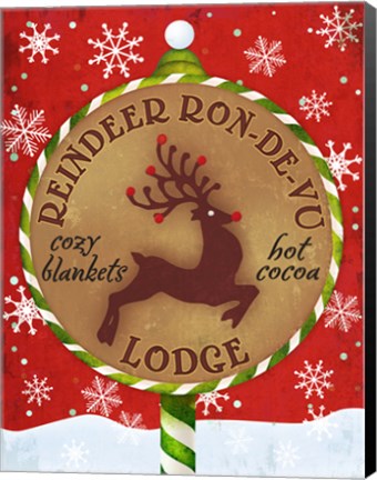 Framed Reindeer Lodge Print