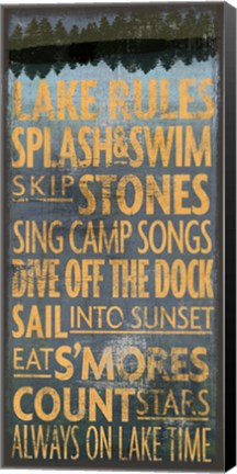 Framed Lake Rules Print