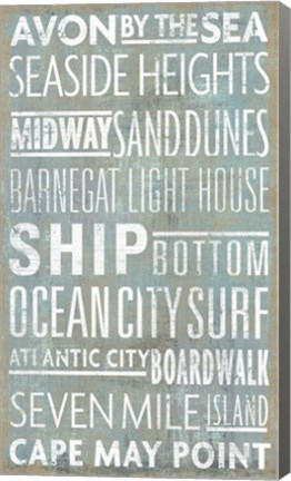 Framed Jersey Shore Sites Print