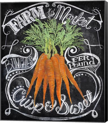 Framed Chalkboard Carrots Print