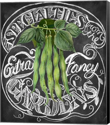 Framed Chalkboard Green Beans Print